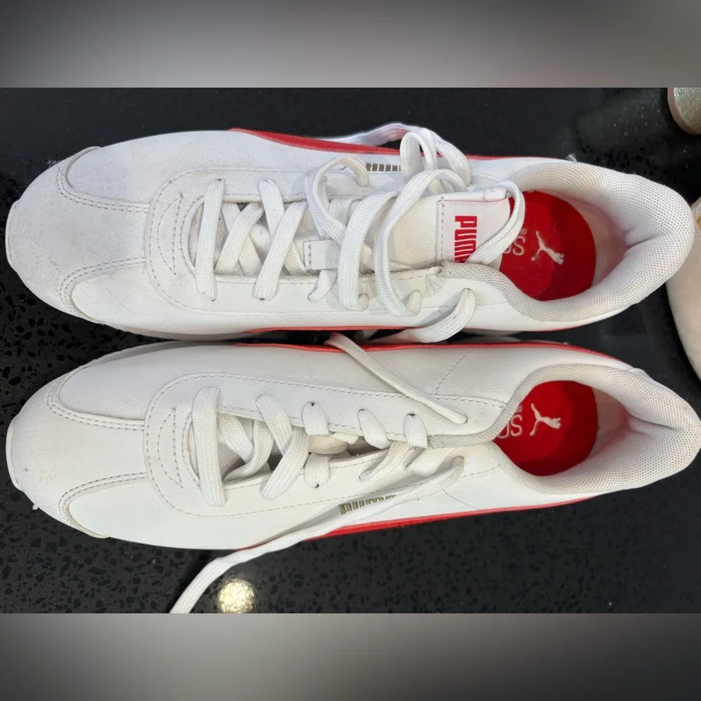 Puma Red and White Turino Women's Sneakers Size 10 - Picture 2 of 5